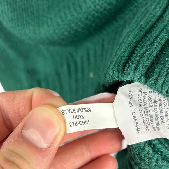 J. Crew 1988 Rolled Neck Long Sleeve Cotton Evergreen Mock Neck Sweater M - Picture 7 of 7